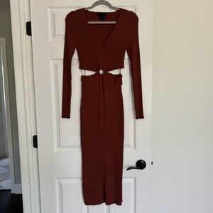 House of Harlow 1960 Brown Cut-Out Dress
